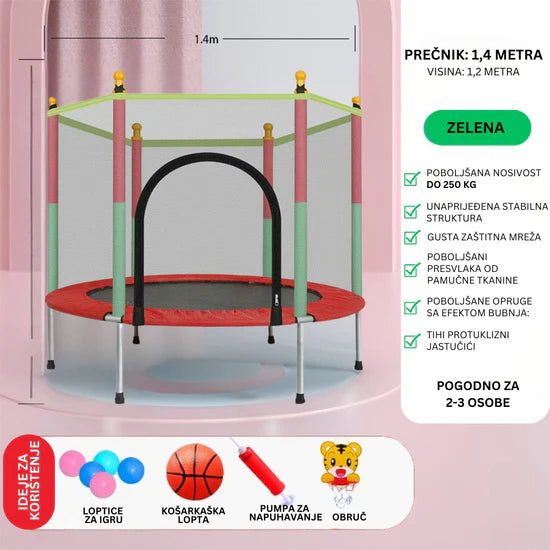 JUMPER zelena trambolina sa mrezom